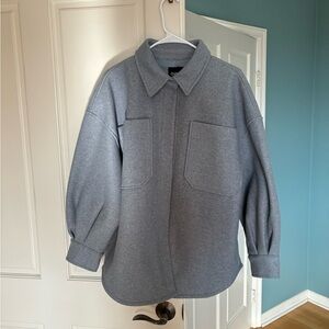 Oat New York Steel Blue Utility Jacket with Silver Hardware